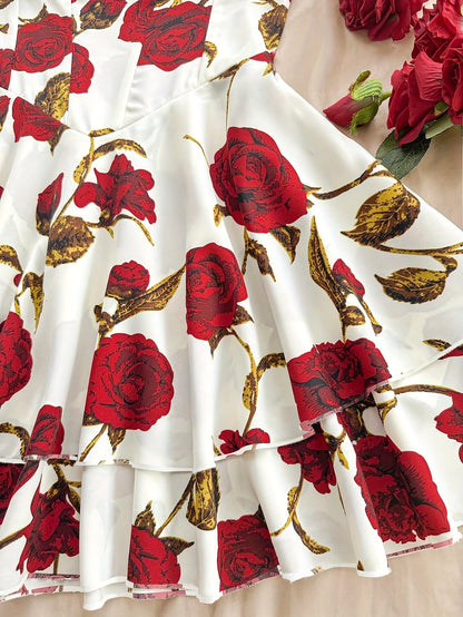 Robe bustier élégante à imprimé floral pour femme