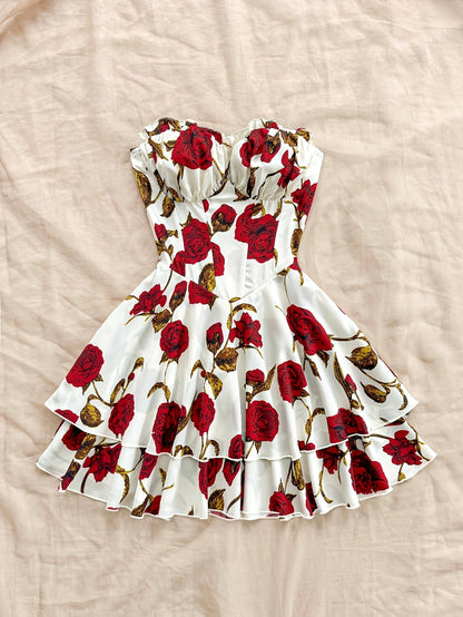 Robe bustier élégante à imprimé floral pour femme