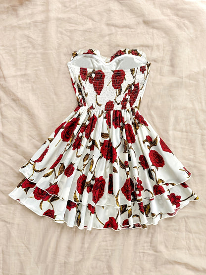 Robe bustier élégante à imprimé floral pour femme